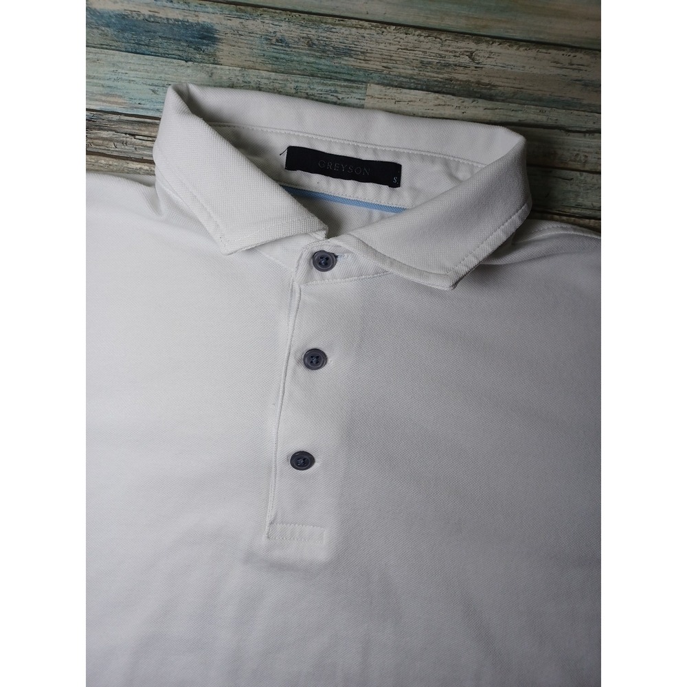 Greyson Mens White Short Sleeve Golf Polo Size Small